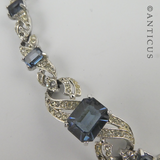 Costume Jewels Sapphire & Diamond Necklace, Bracelet Set.