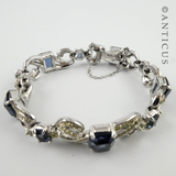 Costume Jewels Sapphire & Diamond Necklace, Bracelet Set.