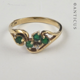 Gold, Emerald and Diamond Ring.