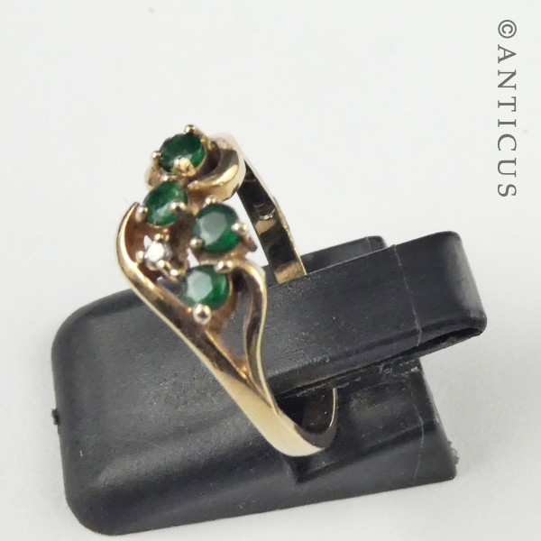 Gold, Emerald and Diamond Ring.