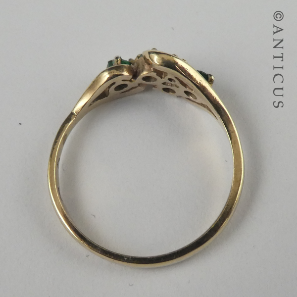Gold, Emerald and Diamond Ring.