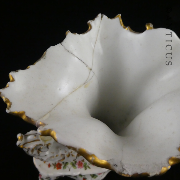 Pair French Porcelain Cornucopia Vases, Jacob Petit.