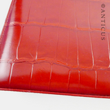 Leather Vintage Handbag, Red Crocodile.