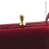 Leather Vintage Handbag, Red Crocodile.