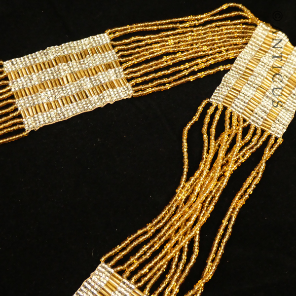 Glass Bead Vintage Striped Belt.