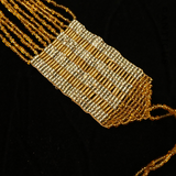 Glass Bead Vintage Striped Belt.