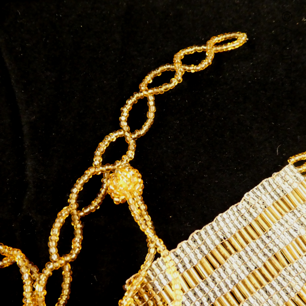 Glass Bead Vintage Striped Belt.