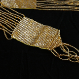 Flapper Belt, Gold Glass Beads.