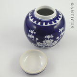 Blue and White Chinese Ginger Jar.